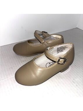 Revolution Dancewear‎ Tap Shoes Tan Synthetic Leather Style 823 Child Size 10.5